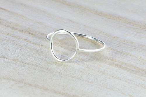 Karma Circle Ring in Sterling 925 Sterling Silver ring Band Handmade Statement - Picture 2 of 12