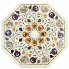 18" Marble corner Table Top Inlay floral Pietradura Handmade Home Decor