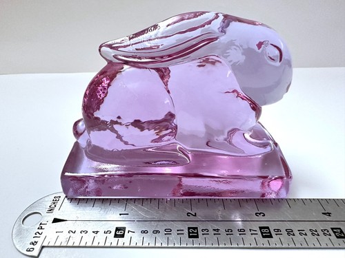 Heisey Animal by Dalzel Viking Lavender Ice Bunny Rabbit Paperweight Figurine 97 - Picture 9 of 13
