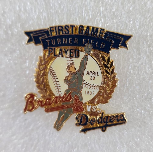 ATLANTA BRAVES VS DODGERS FIRST GAME PLAYED AT TURNER FIELD PIN-FREE SHIPPING! - Picture 2 of 6