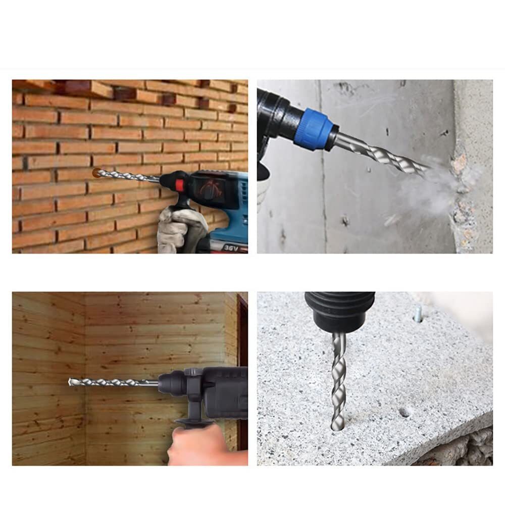 Rotary Hammer Drill Bits & Chisels Set 17 PCS SDS Plus Carbide Tipped