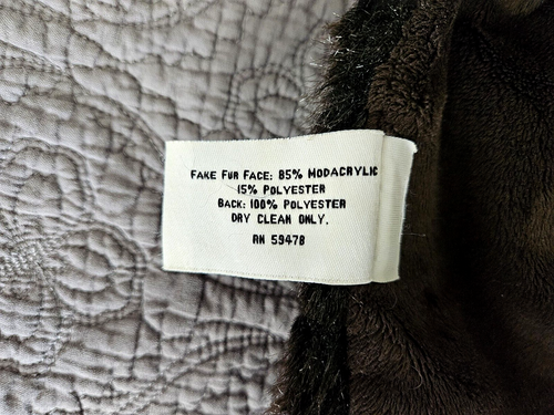 "Bella Lux coperta lancio pelliccia sintetica e velluto marrone scuro 50"" X 60" - Foto 7 di 7