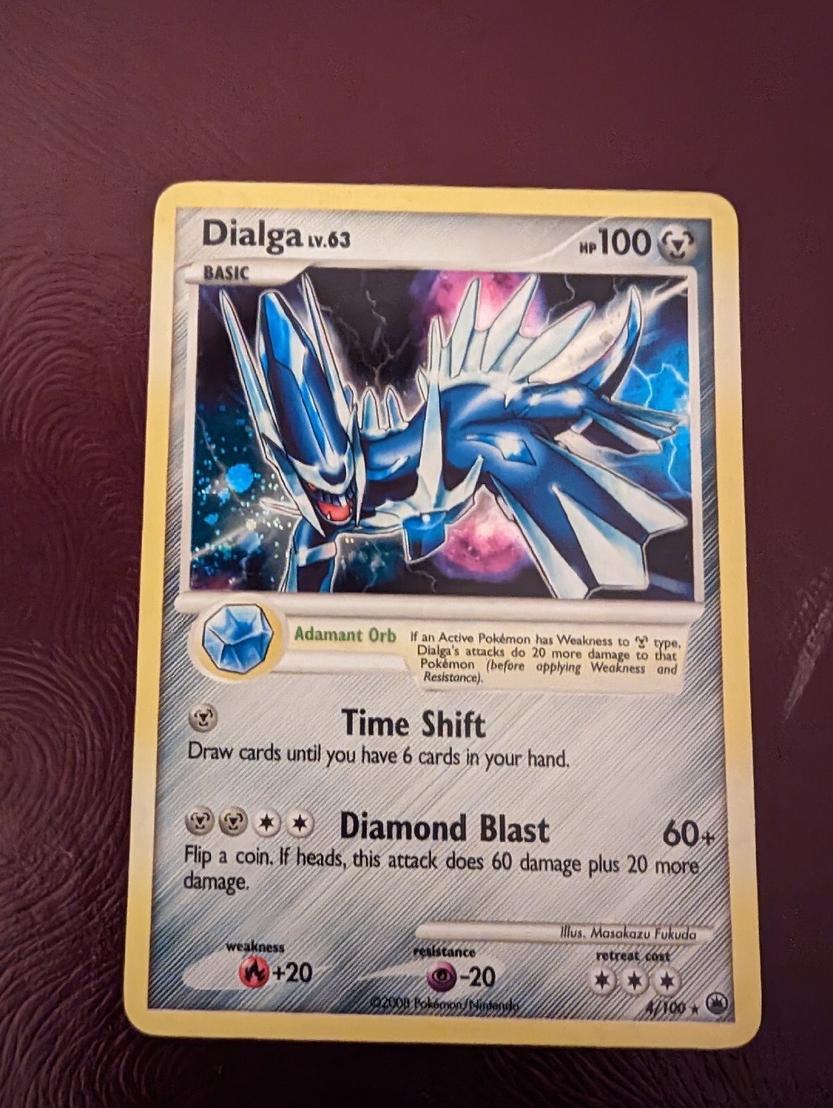 Pokémon TCG Dialga Majestic Dawn 4/100 Holo Rare