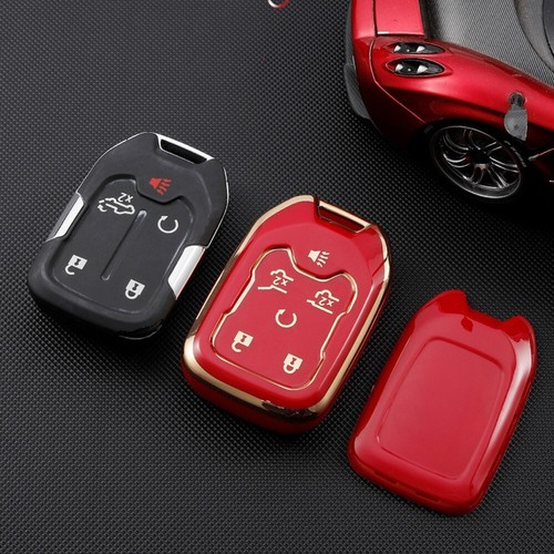 Remote Car Key Fob Cover Shell TPU Case For GMC Yukon Chevrolet Suburban Tahoe - Picture 2 of 51