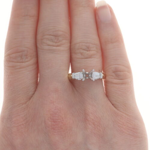 A. Jaffe Semi-Mount Engagement Ring YellowGold 18k Bag Dias .34ctw fits ~6-6.5mm - Picture 2 of 9