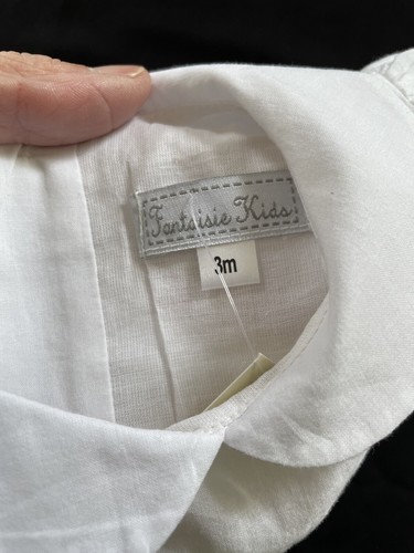 Fantaisie Kids NWT White Eyelet Smocked Embroidered Lined Dress & Bloomer-3Mos - Bild 3 von 9