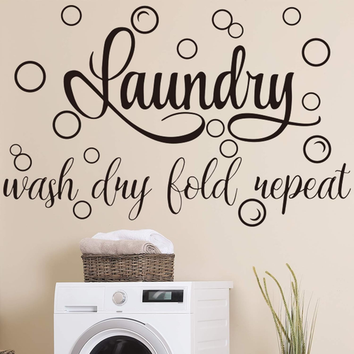 Laundry Room Decals Decor Laundry Stickers Signs Vinyl Wall Decal Wash Dry Fold - Picture 12 of 12