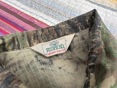 Vintage Red Head Real Tree Camo Hunting Cotton Shirt Jacket Ripstop XL Button Up - Picture 3 of 11