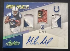 2017 Marlon Mack Auto RC Nameplate Dual 2CLR JSY Gold Football #22/99 Absolute🔥