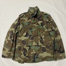 Vintage US Army Woodland Camo Field Jacket Coat Cold Weather Small Short EUC