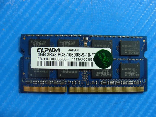 Lenovo Yoga 15 ELPIDA 4GB 2RX8 PC3-10600S SODIMM Memory Ram EBJ41UF8BCS0-DJ-F - Picture 1 of 2