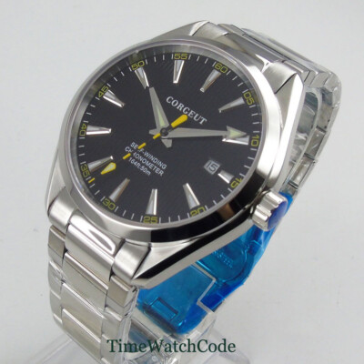 41mm NH35 Movement Automatic Men's Wristwatch Corgeut Black Dial Sapphire Glass