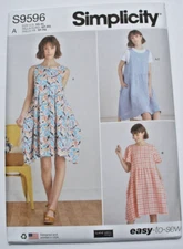 Simplicity Pattern 9596 Tee T-Shirt Top Jumper Dress with Pockets Size XS-XL