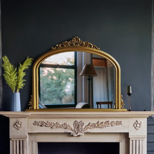 Mirror Large Archtop Antique Vintage Gold Frame Wall Mantle Mirror W122 x H90cm - Picture 6 of 6