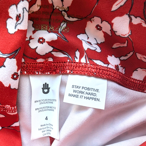 Spiritual Gangster Leggings Girls Verona Floral Red High Waist Size 4 NWT NEW - Picture 5 of 9