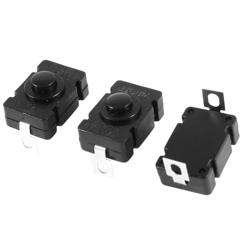 3 Pcs Rectangle Flashlight Latching Push Button Switch AC 250V 1.5A