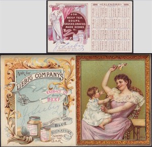 Liebig-1896-RARE-Pocket-Calendar-English-Language-Chef-Advertising-Trade-Card
