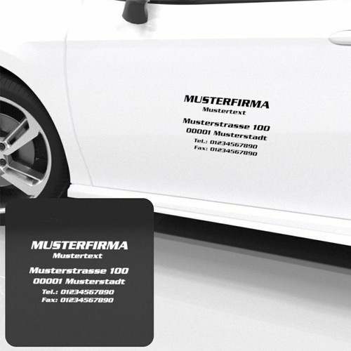 Side advertising sticker company sticker 2 x approx. 30x20 cm color selection n101222c - Picture 1 of 9