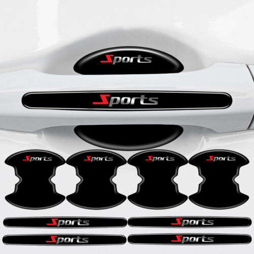 8x Black Sports Logo Car Door Handle Bowl Sticker Scratch Anti Scratch Protector - Picture 4 of 14