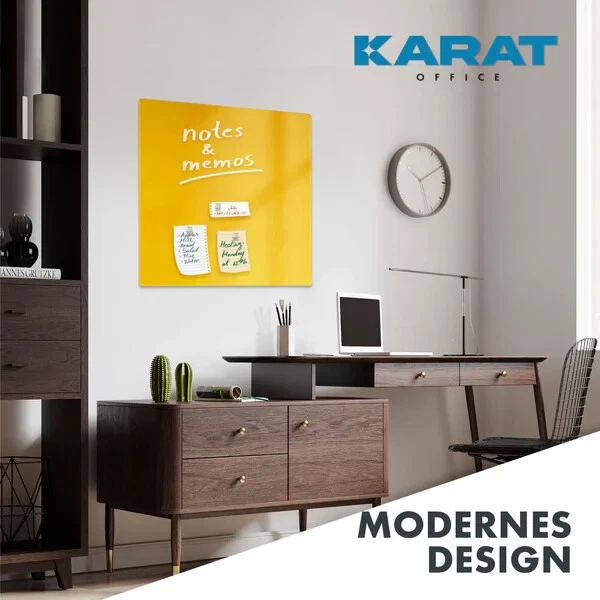 Memo Board Print | Glasboard Magnettafel | 3 Magnete Kratzfest | gelb 48 x 48 cm - Bild 2 von 4