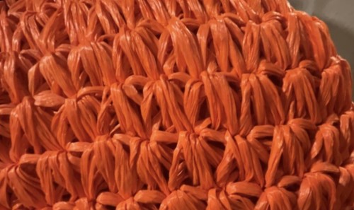 CARTERA DE COLECCIÓN HECHA EN ITALIA expresamente para KAUFFMAN’S PITTSBURGH naranja rafia años 60 - Imagen 4 de 14