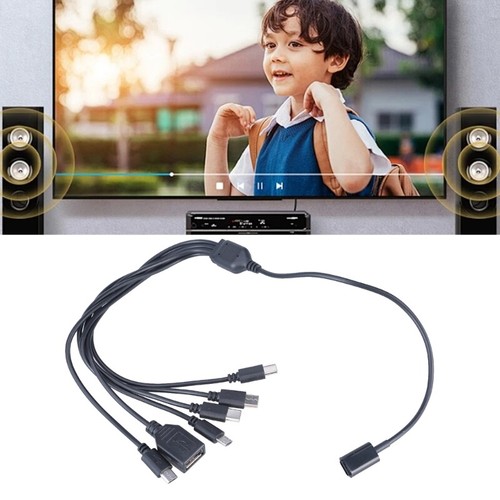 Multi Charging Cable 6 in 1 Type C to USB1 & USB Adapter Cable 47cm/18.5in - Zdjęcie 3 z 8