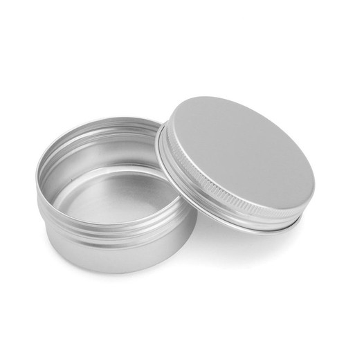 10 30 50 100ml Aluminum Empty Cosmetic Pot Lip Balm Wax Jar Tin Silver Container - Picture 3 of 16