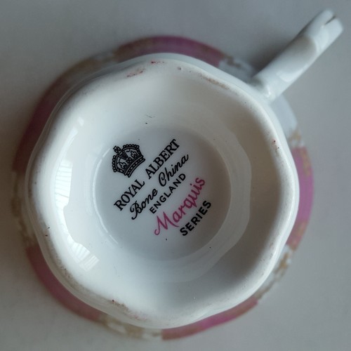 Royal Albert England MARQUIS SERIES Pink / Orchid Gainsborough Teacup & Saucer - Picture 8 of 11