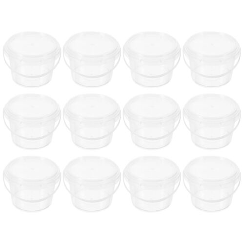 12pcs Mini Transparent Storage Buckets Reusable Snacks Containers Multi-use