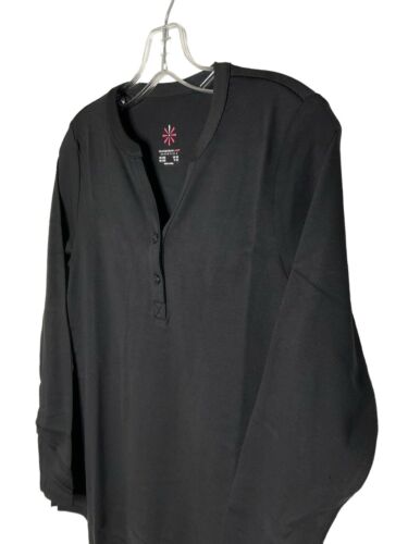 Isaac Mizrahi Live! Essentials Pima Cotton Swing Top A465752 Black Size XXS New - Picture 3 of 8