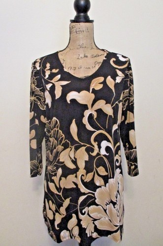 Chico's NWT Floral Julia 3/4 SL Tunic Top Women's Various Sizes Free Shipping - Foto 1 di 4