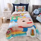 CoComelon Soft & Cozy 4-Pcs Twin Bedding Set with Reversible Comforter for Kids