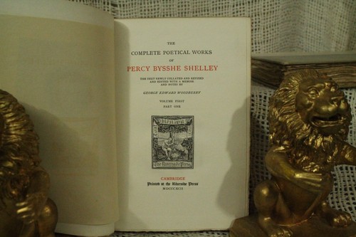 lot 2 volumes antique old The Complete Poetical Works of Percy Bysshe Shelley - Picture 7 of 8