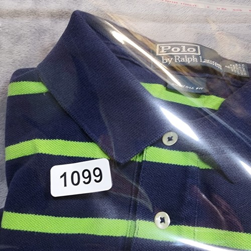 Polo Ralph Lauren Polo Shirt Large L Blue Green Stripes Custom Fit Pink Pony - Picture 11 of 11