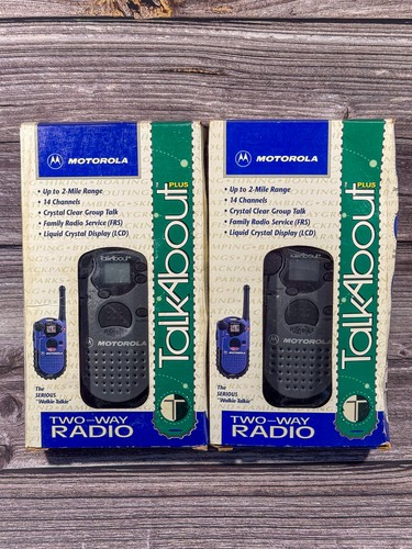 Vintage Motorola TalkAbout Plus Zwei-Wege Radio Neu im Karton FRS LCD 14 Kanäle 2 Mi Reichweite Menge 2 - Bild 2 von 6