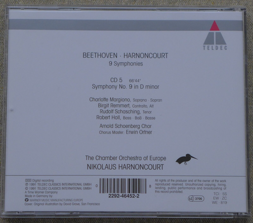 BEETHOVEN - 9 SYMPHONIES - HARNONCOURT - CHAMBER ORCH. OF EUROPE - 5 CDs - Bild 5 von 11