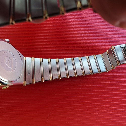 DE COLECCIÓN OMEGA CONSTELLATION CUARZO 18K MEDIA BARRA BLANCO FECHA MUY LIMPIO - Imagen 17 de 20