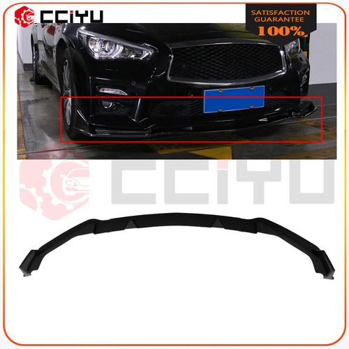 Fits Infiniti For Q50 Premium 14-17 Carbon Fiber Black Front Bumper Lip Spoiler - Picture 1 of 5