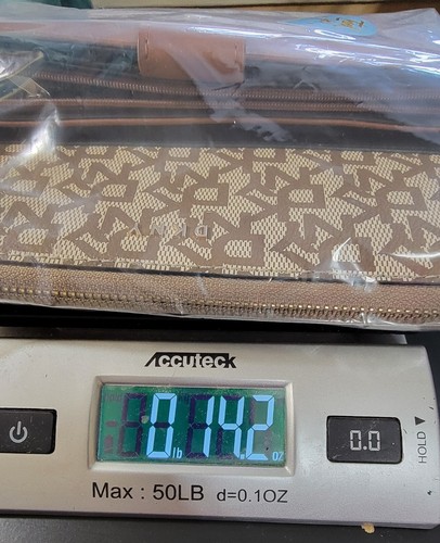 Lot Of 2 Women's Wallet DKNY Beige Logo Print Mundi Brown Leather Card Slots - Picture 10 of 10