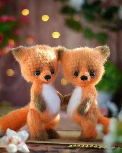 Fuchs Plüschtier, Waldspielzeug, Stofftiere, Häkeltier als Geschenk, gestrickt - Bild 5 von 6