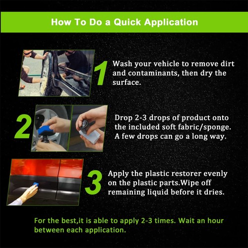 Plastic Restorer for Cars, Plastic Coating Exterior Black Trim Restorer, Cera... - Picture 5 of 6