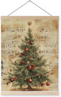 Vintage Christmas Tree Wall Art Poster Hanger Frame, Rustic Christmas Decor, Ret