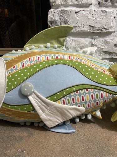 Rare Decorative Pillow Fish Multicolor Seaside Home Decor, Kids Room  22” X 12” - Picture 4 of 9