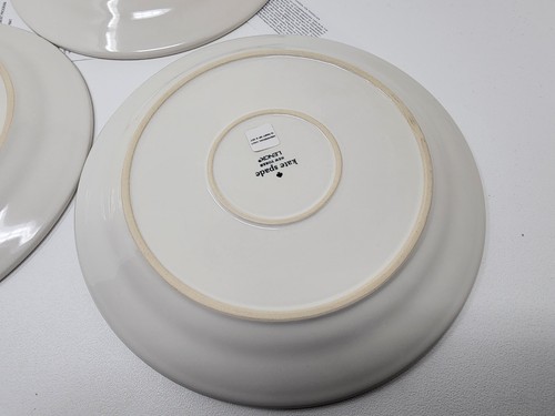 kate spade new york Set of 3 Sculpt Stripe Cream Dinner Plates 10.5 in - Picture 9 of 10