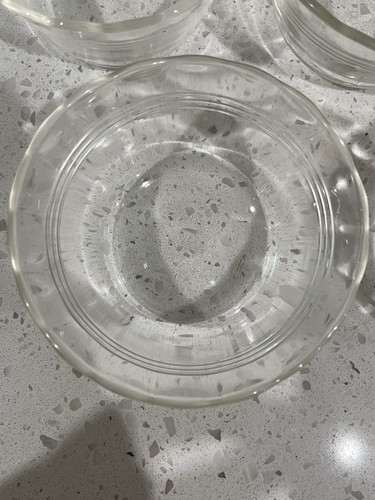 PYREX 7 Custard Cups/Ramekin 6 oz Clear #463, 3 Ring Scalloped Edge, Vintage - Picture 3 of 3