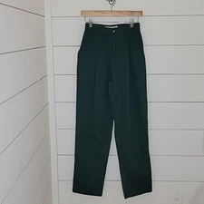 VINTAGE 90s PRESTON & YORK SPORT hunter green pleated cotton pants