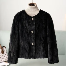 2026 Winter New Round Neck Fur Coat Elegant Luxury Women's Mink Fur Party Coats