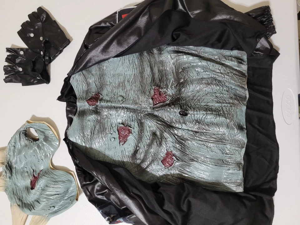 Máscara jaqueta luvas rubis punk zumbi fantasia Halloween juventude grande (12-14) - Imagem 3 de 4