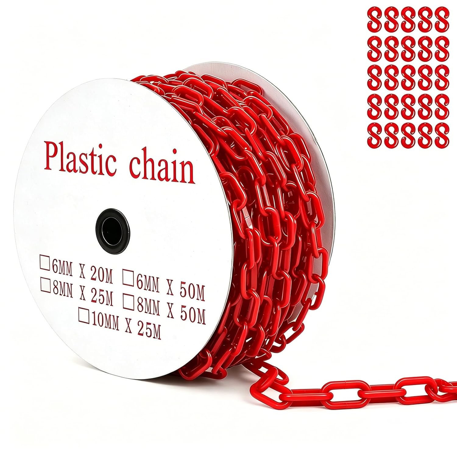 120Ft Plastic Chain Links Crowd Control Barrier Lightweight Line Muti-Color