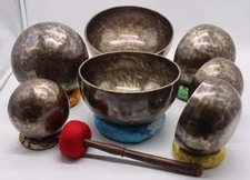 6-11" Set of Seven Full Moon Singing Bowl Spiritual bowl for Yoga & Meditation